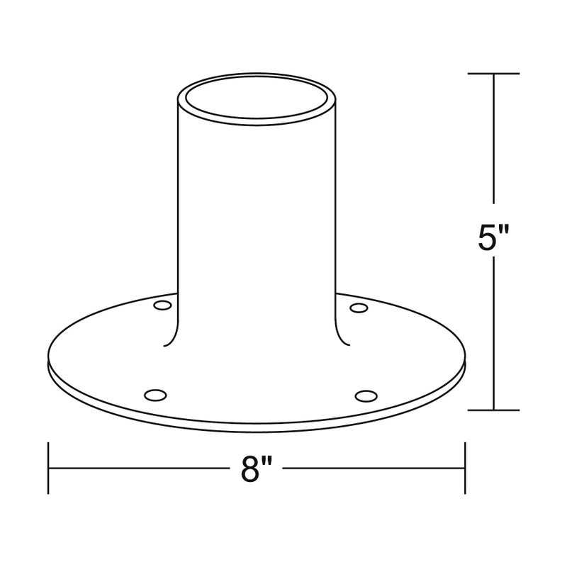 Solus SB-2403 Outdoor Surface Mount Lamp Post Base â€“ Light or Heavy Duty Aluminum Base for 3" Poles - Black, Bronze, or White â€“ Made in USA (Black Light Duty) - Image 4
